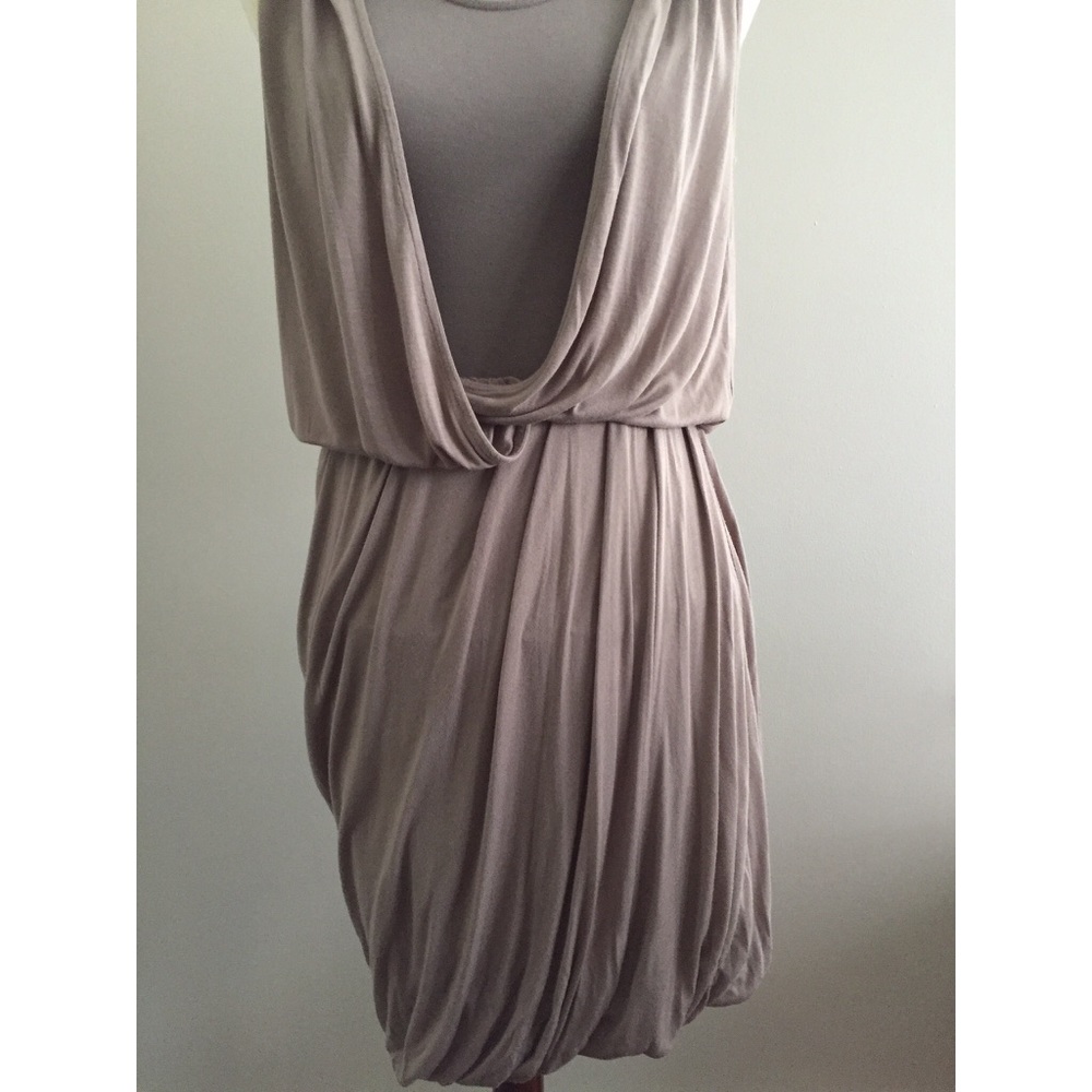 🌷S O L D 🌷Club Monaco Draped Taupe Grecian Dress - Picture 4 of 5